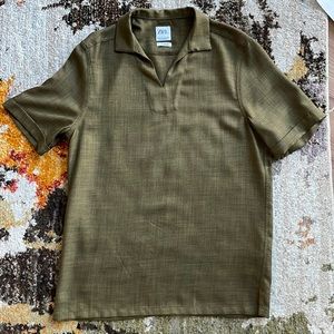 ZARA – Olive Collar Tee